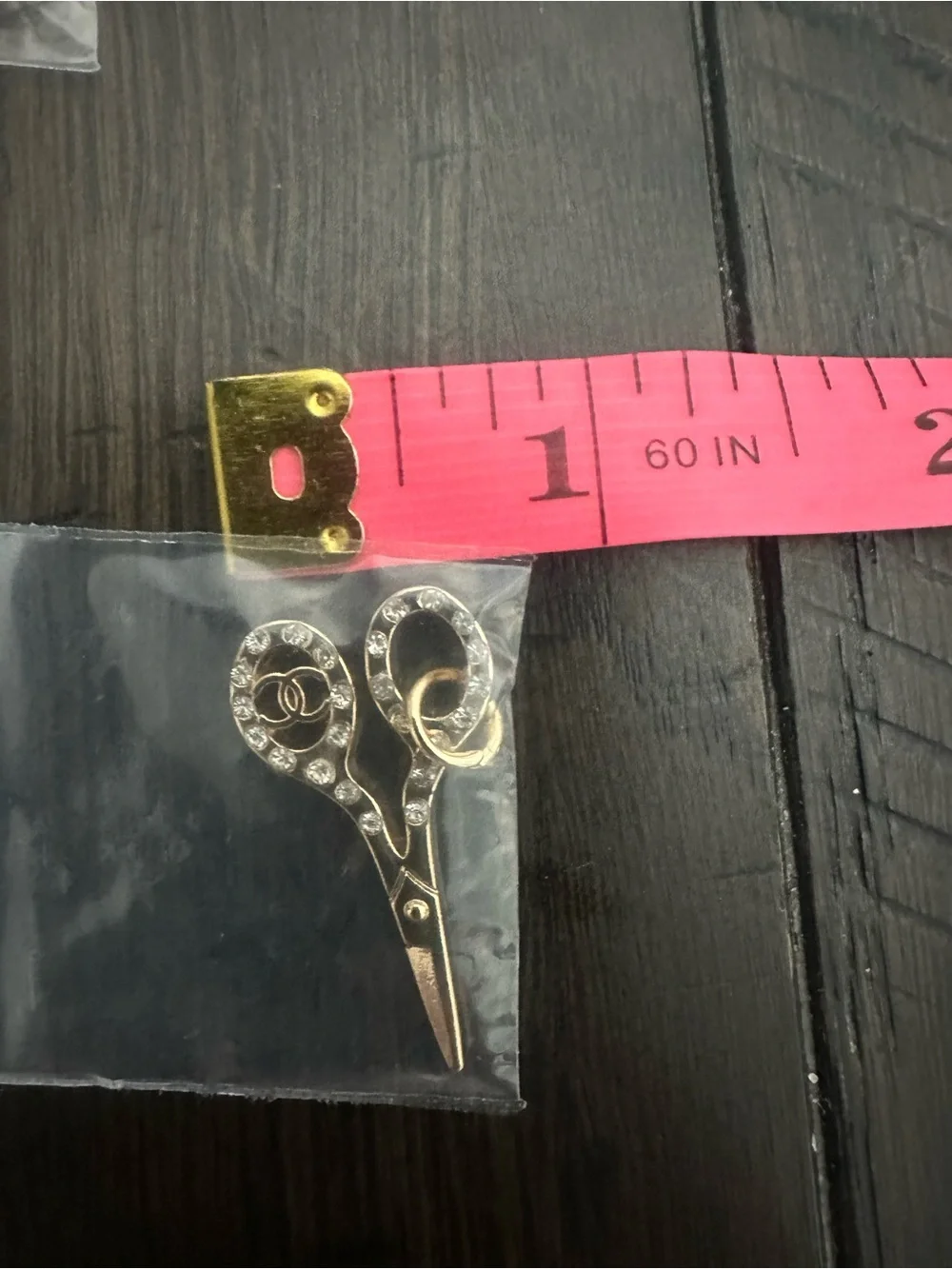 CC Chanel Gold Scissors Pendant Necklace Charm